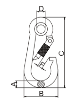 帶圈帶螺母彈簧鉤標(biāo)注